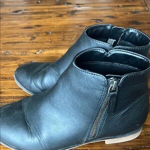 Black Leather Ankle Boots